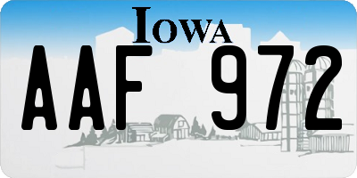 IA license plate AAF972