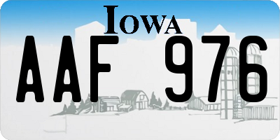 IA license plate AAF976