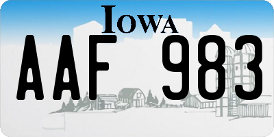 IA license plate AAF983