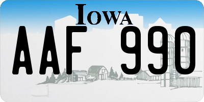 IA license plate AAF990