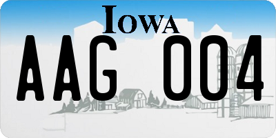 IA license plate AAG004