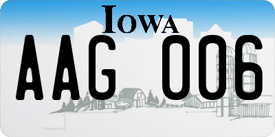 IA license plate AAG006