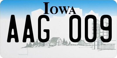 IA license plate AAG009