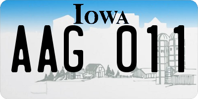 IA license plate AAG011