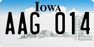 IA license plate AAG014