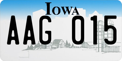 IA license plate AAG015