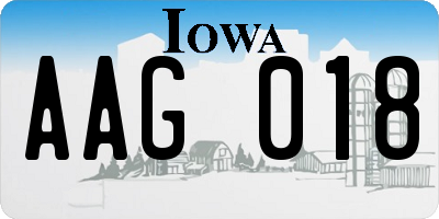 IA license plate AAG018