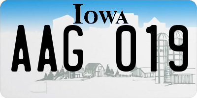 IA license plate AAG019