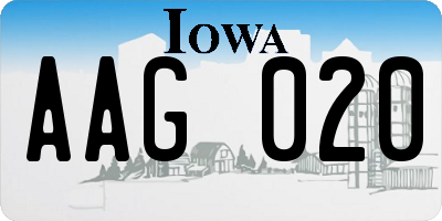 IA license plate AAG020