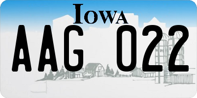 IA license plate AAG022