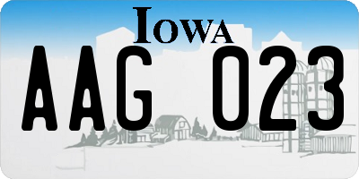 IA license plate AAG023