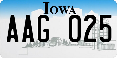 IA license plate AAG025