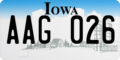 IA license plate AAG026