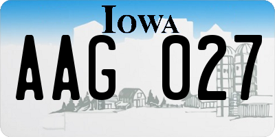 IA license plate AAG027