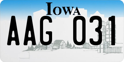 IA license plate AAG031