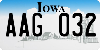 IA license plate AAG032