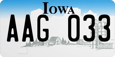 IA license plate AAG033