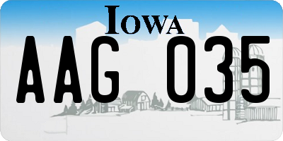 IA license plate AAG035