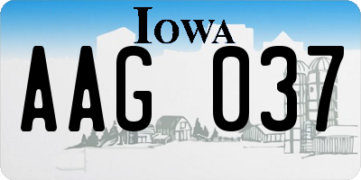 IA license plate AAG037