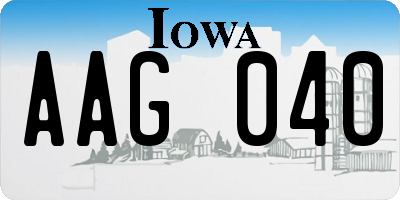 IA license plate AAG040