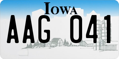 IA license plate AAG041