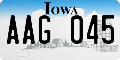 IA license plate AAG045