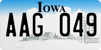 IA license plate AAG049