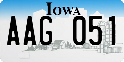 IA license plate AAG051