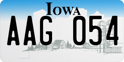 IA license plate AAG054