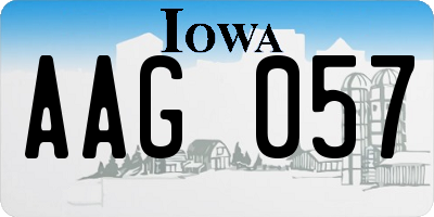 IA license plate AAG057