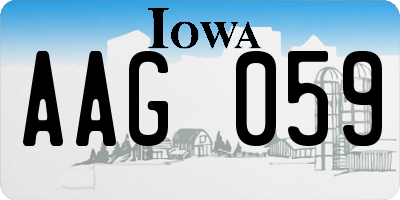 IA license plate AAG059