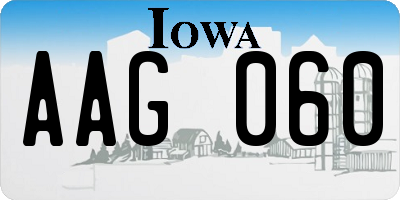 IA license plate AAG060