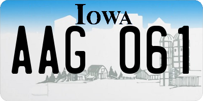 IA license plate AAG061