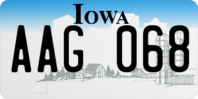 IA license plate AAG068