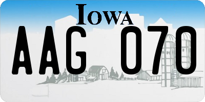 IA license plate AAG070