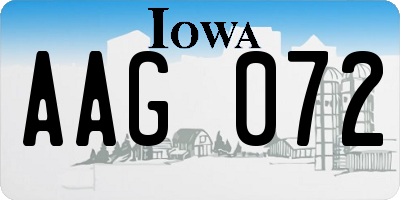 IA license plate AAG072