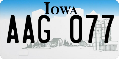 IA license plate AAG077