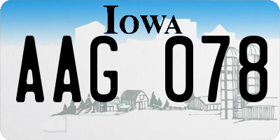 IA license plate AAG078