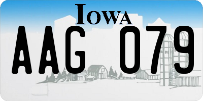 IA license plate AAG079