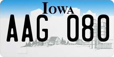 IA license plate AAG080