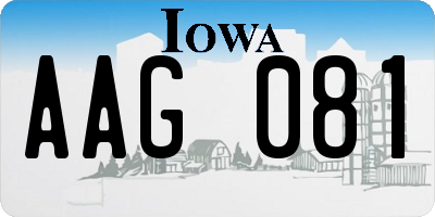 IA license plate AAG081