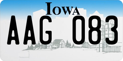 IA license plate AAG083