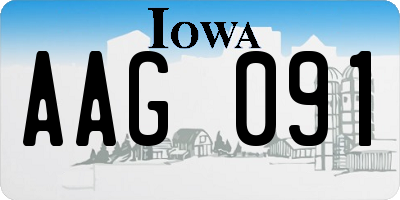 IA license plate AAG091