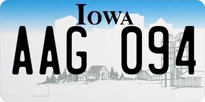 IA license plate AAG094