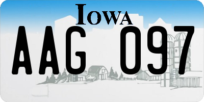 IA license plate AAG097