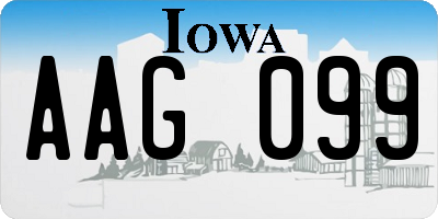 IA license plate AAG099