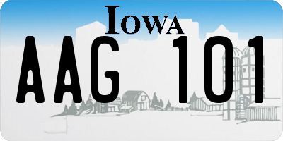 IA license plate AAG101