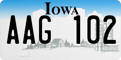 IA license plate AAG102