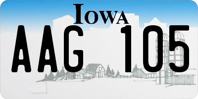 IA license plate AAG105