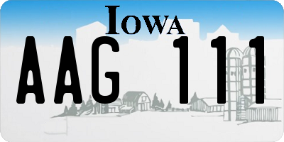 IA license plate AAG111